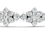 White gold Round Diamond Floral Cluster Tennis Bracelet with Prong Setting_1