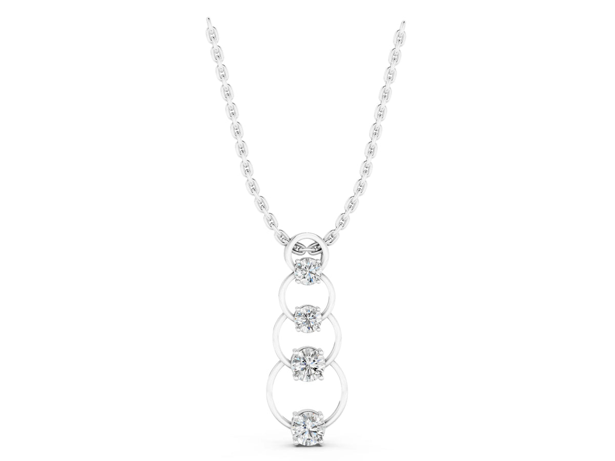 White gold Round Diamond Four-Prong Circle Pendant_1