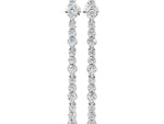 White gold Round Diamond Graduated Dangle Earrings