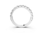 White gold Round Diamond Half Eternity Band with Classic Prong Setting_3