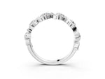 White gold Round Diamond Half Eternity Band with Wave Prong Setting_3