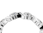 White gold Round Diamond Half Eternity Band with Wave Prong Setting_4