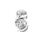 White gold Round Diamond Half Eternity Band with Wave Prong Setting_5