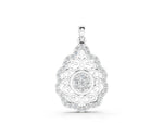 White gold Round Diamond Halo Pendant with Filigree Design