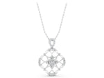 White gold Round Diamond Halo Pendant with Pavé Setting_1