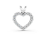 White gold Round Diamond Heart Pendant with Pavé Setting