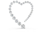 White gold Round Diamond Heart Pendant with Prong Setting