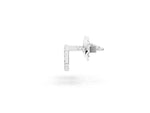 White gold Round Diamond Initial A Stud Earrings_1