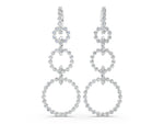 White gold Round Diamond Multiway Open Circle Statement Earrings