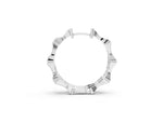 White gold Round Diamond Pavé Bamboo Hoop Earrings with Four-Prong Setting_1