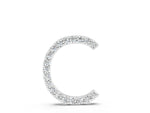 White gold Round Diamond Pavé C Pendant Necklace