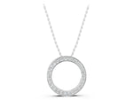 White gold Round Diamond Pavé Circle Pendant_1