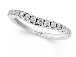 White gold Round Diamond Pavé Curved Band with Shared Prong Setting_1