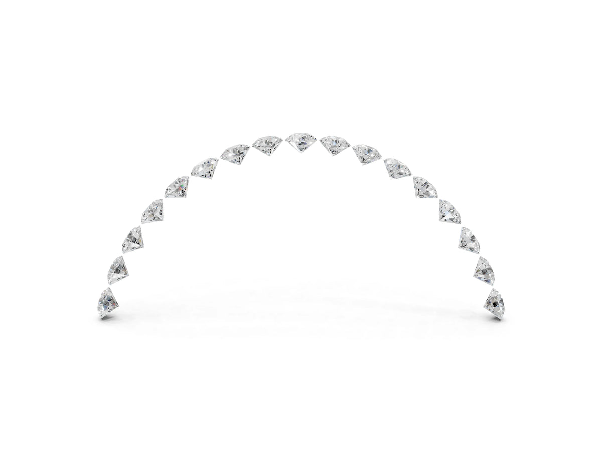 White gold Round Diamond Pavé Curved Band with Shared Prong Setting_3