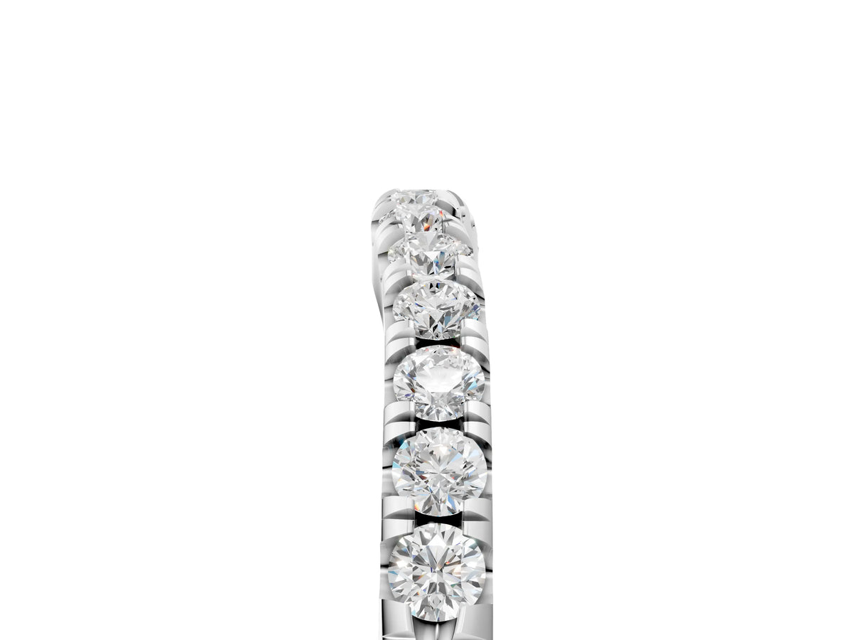 White gold Round Diamond Pavé Curved Eternity Band with Shared Prong Setting_5