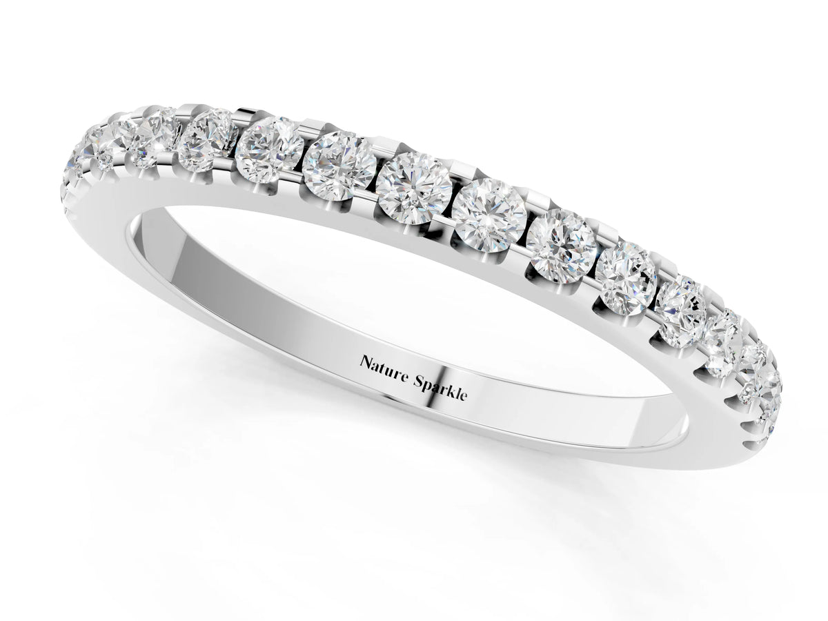 White gold Round Diamond Pavé Eternity Band with Micro Prong Setting_1