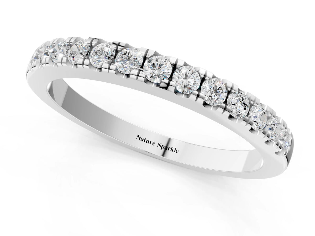 White gold Round Diamond Pavé Eternity Band_1