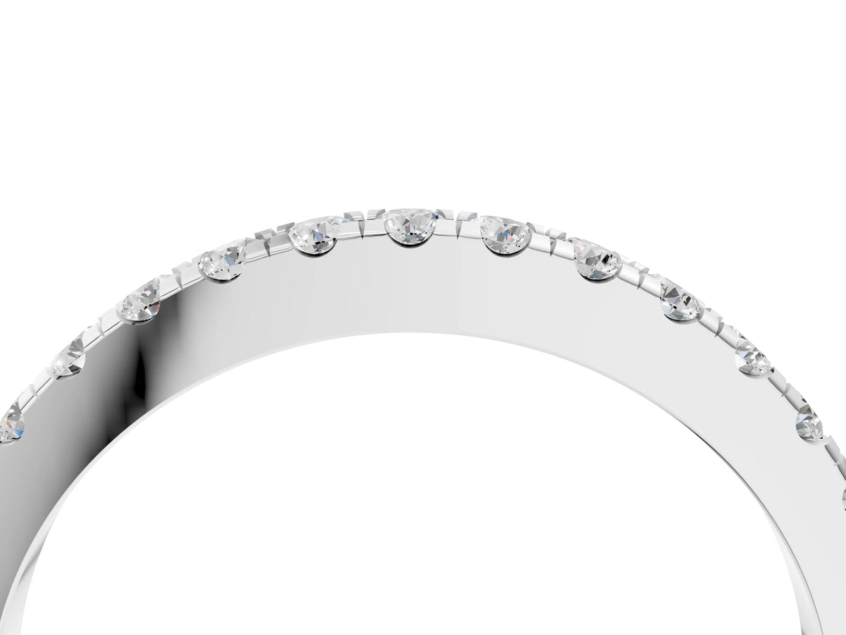 White gold Round Diamond Pavé Eternity Band_4
