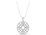 White gold Round Diamond Pavé Filigree Pendant_1