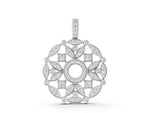 White gold Round Diamond Pavé Filigree Pendant