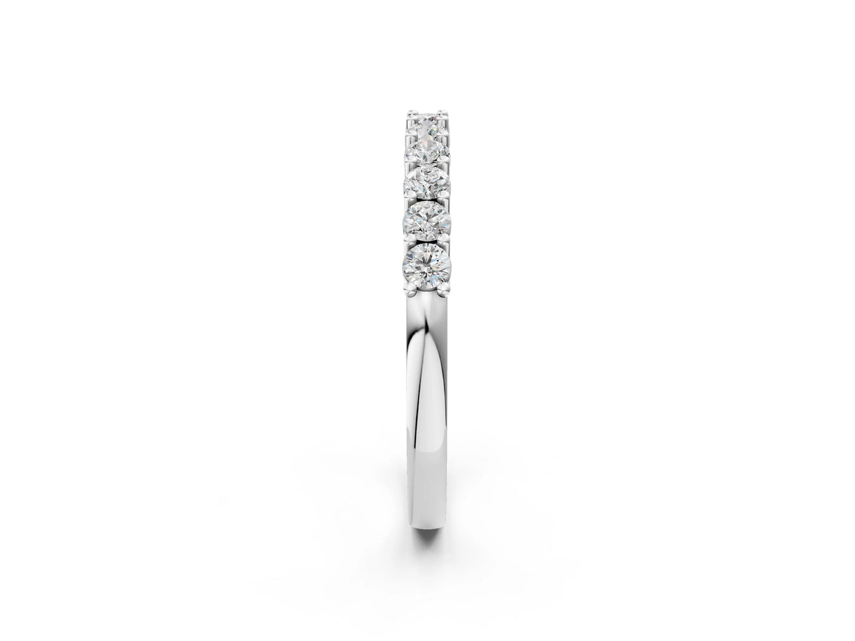 White gold Round Diamond Pavé Half-Eternity Band_2