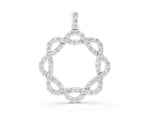 White gold Round Diamond Pavé Infinity Pendant with Prong Setting