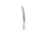 White gold Round Diamond Pavé Set Curved White Gold Band_2