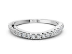 White gold Round Diamond Pavé Set Curved White Gold Band