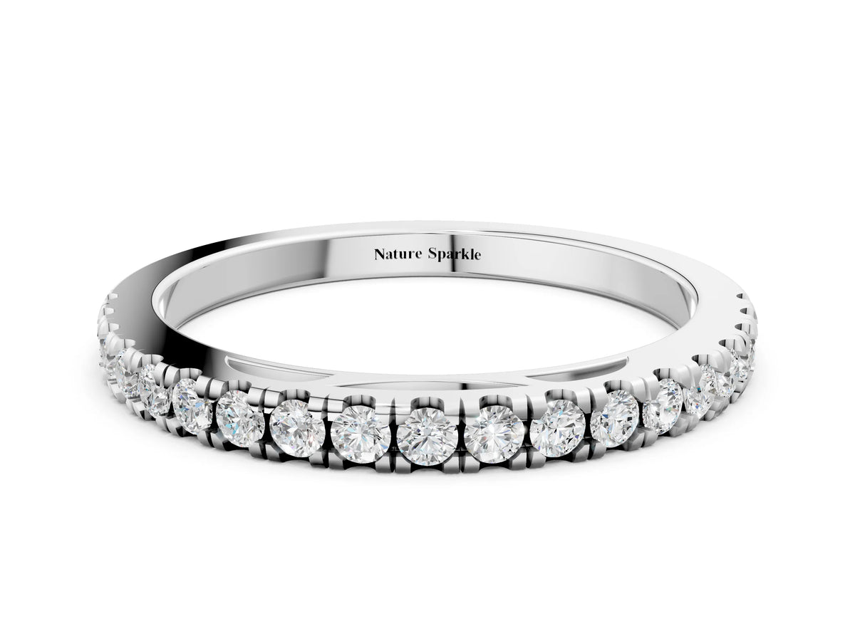 White gold Round Diamond Pavé Set Eternity Band