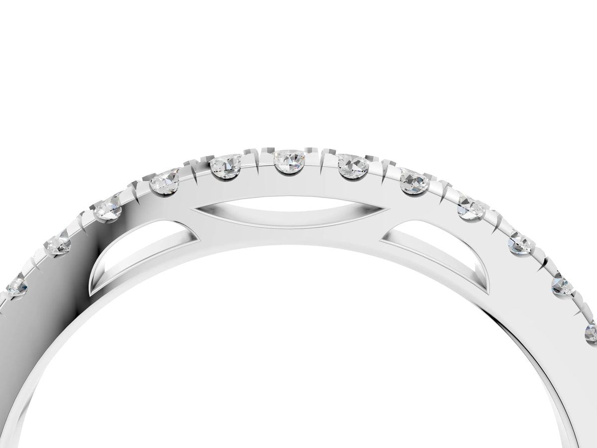 White gold Round Diamond Pavé Set Eternity Band_4