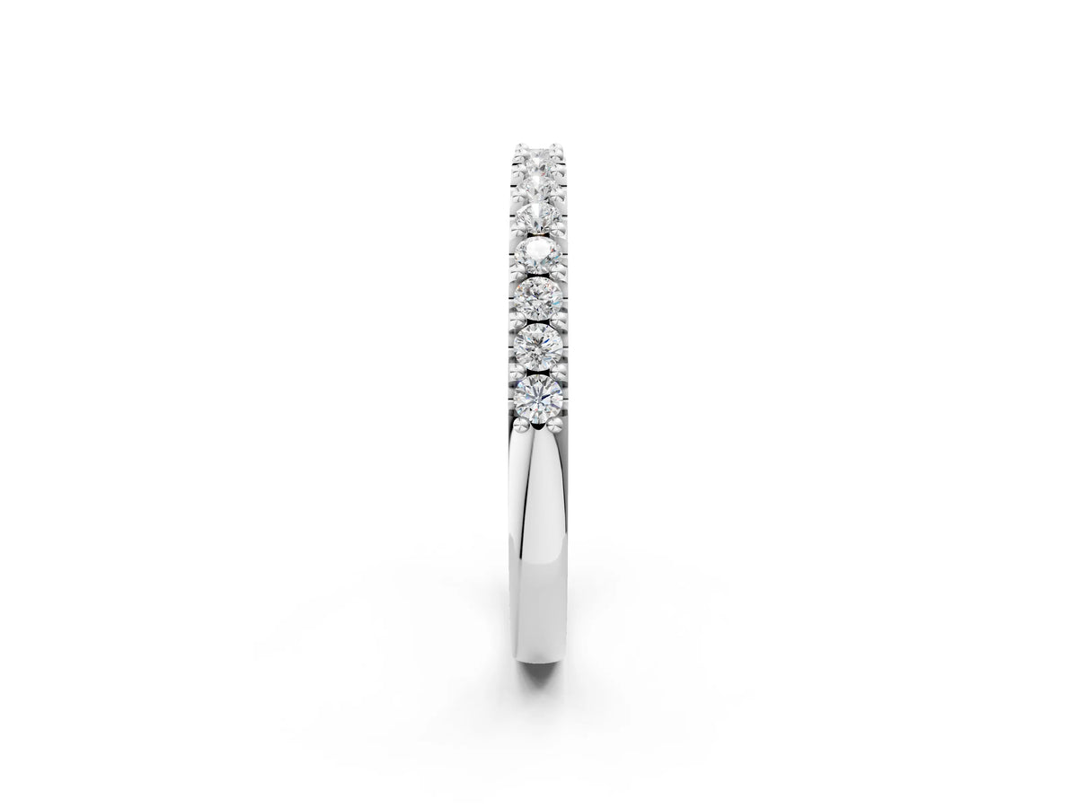 White gold Round Diamond Pavé Set Half Eternity Band_2