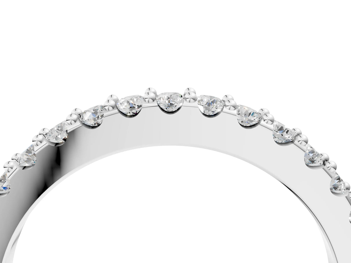 White gold Round Diamond Pavé Set Half Eternity Band_4