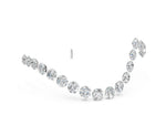 White gold Round Diamond Pavé V-Shaped Contour Band with Shared Prong Setting