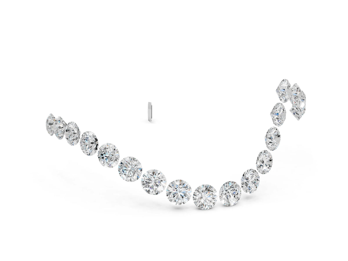 White gold Round Diamond Pavé V-Shaped Contour Band with Shared Prong Setting