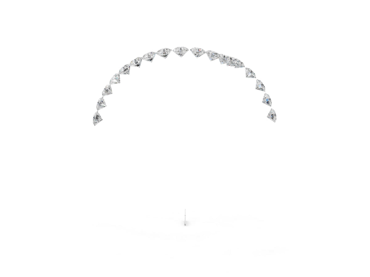 White gold Round Diamond Pavé V-Shaped Contour Band with Shared Prong Setting_3