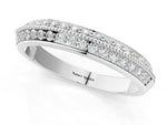 White gold Round Diamond Pave Eternity Band with Milgrain Edging_1