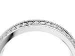 White gold Round Diamond Pave Eternity Band with Milgrain Edging_4