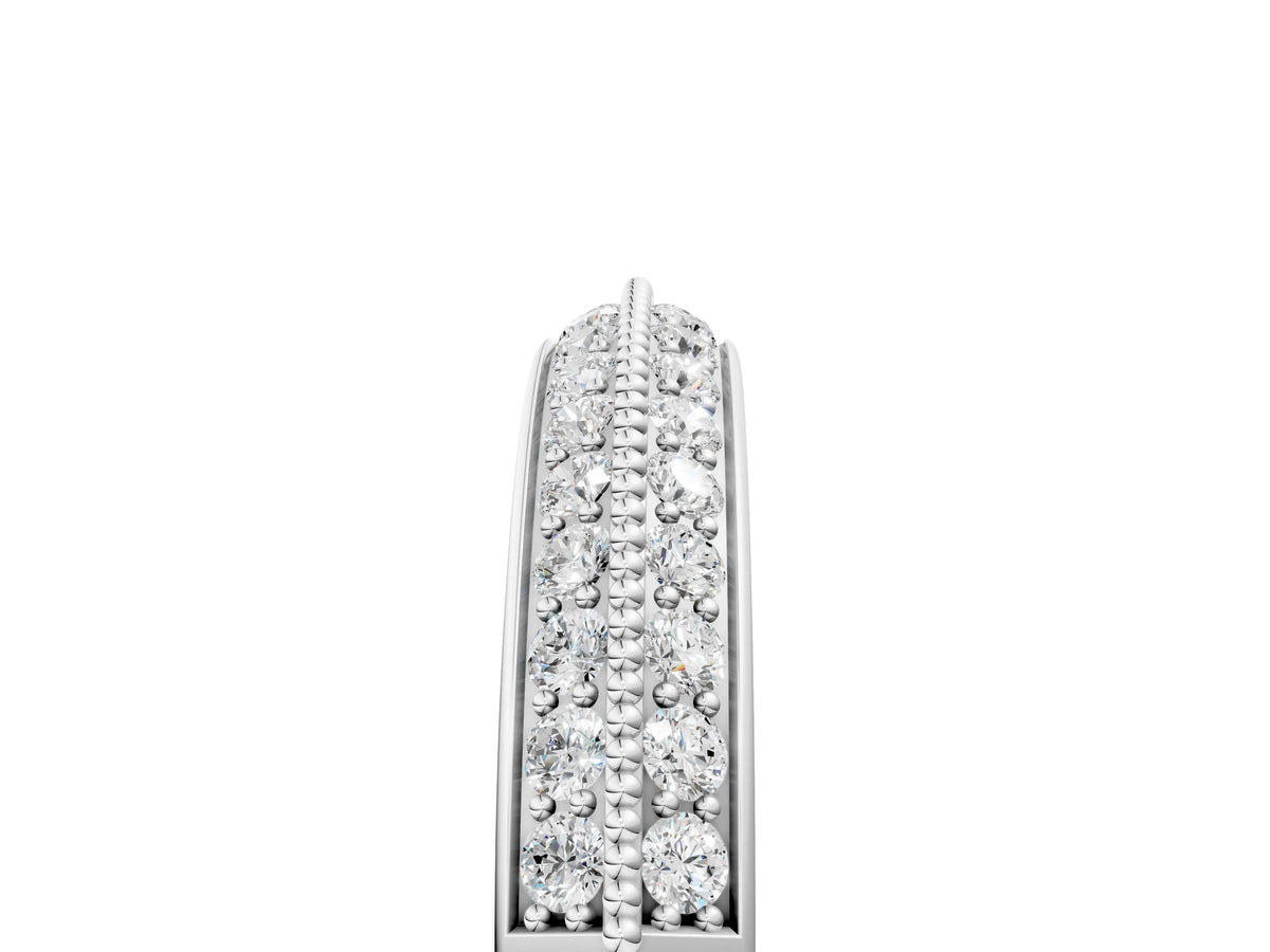 White gold Round Diamond Pave Eternity Band with Milgrain Edging_5