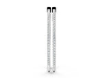 White gold Round Diamond Pave Hoop Earrings with Prong Setting