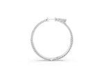 White gold Round Diamond Pave Hoop Earrings with Prong Setting_1