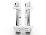 White gold Round Diamond Petite Double Row Huggie Hoop Earrings