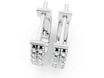 White gold Round Diamond Petite Double Row Huggie Hoop Earrings_1