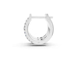White gold Round Diamond Petite Double Row Huggie Hoop Earrings_2
