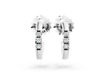White gold Round Diamond Petite Huggie Hoop Earrings