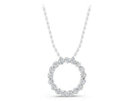 White gold Round Diamond Prong-Set Circle Pendant_1