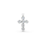 White gold Round Diamond Prong Set Cross Pendant
