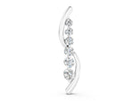 White gold Round Diamond Prong-Set Curved Pendant