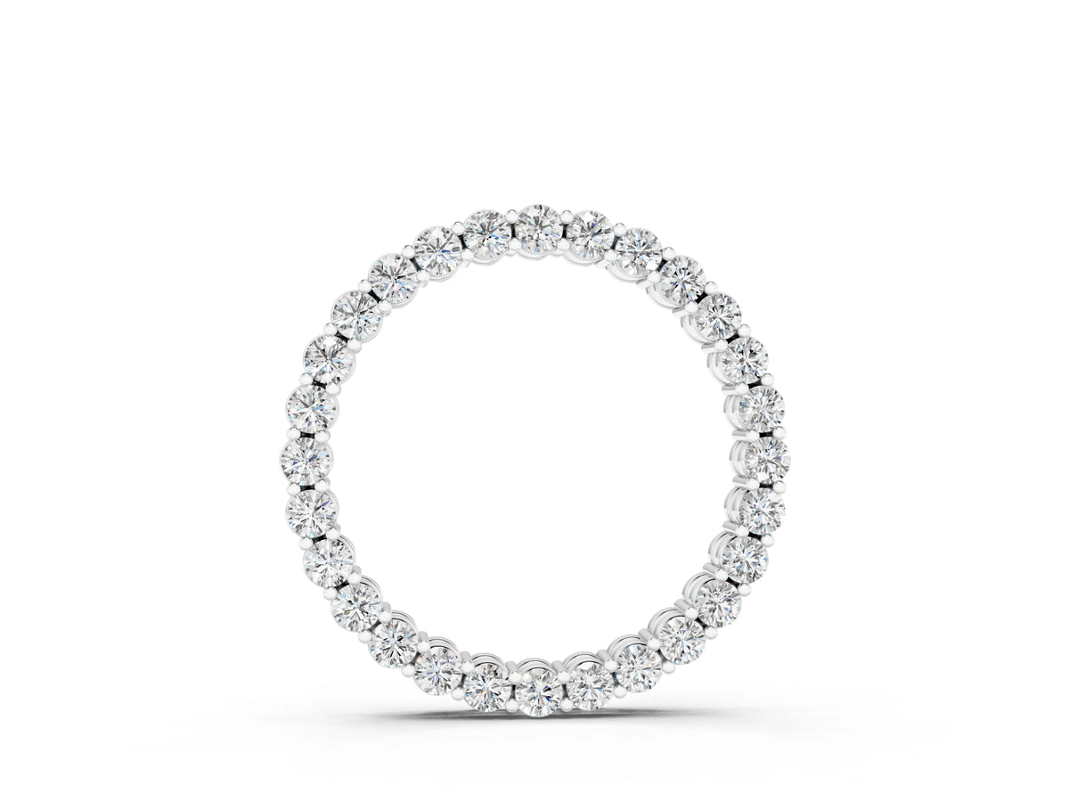 White gold Round Diamond Prong Set Eternity Pendant