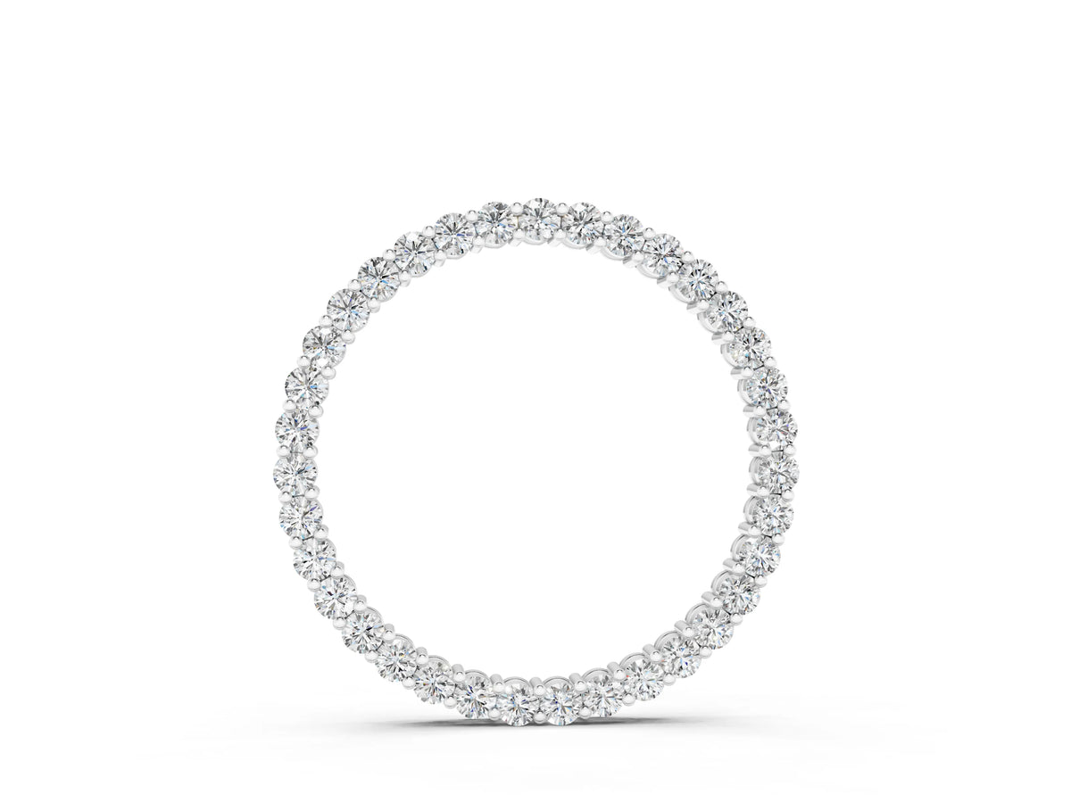 White gold Round Diamond Prong-Set Eternity Pendant