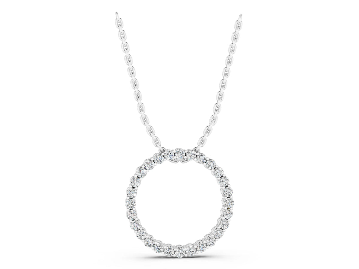 White gold Round Diamond Prong Set Eternity Pendant_1